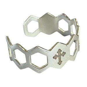 Rustic Cuff Geometric Stainless Christian Cuff Bracelet